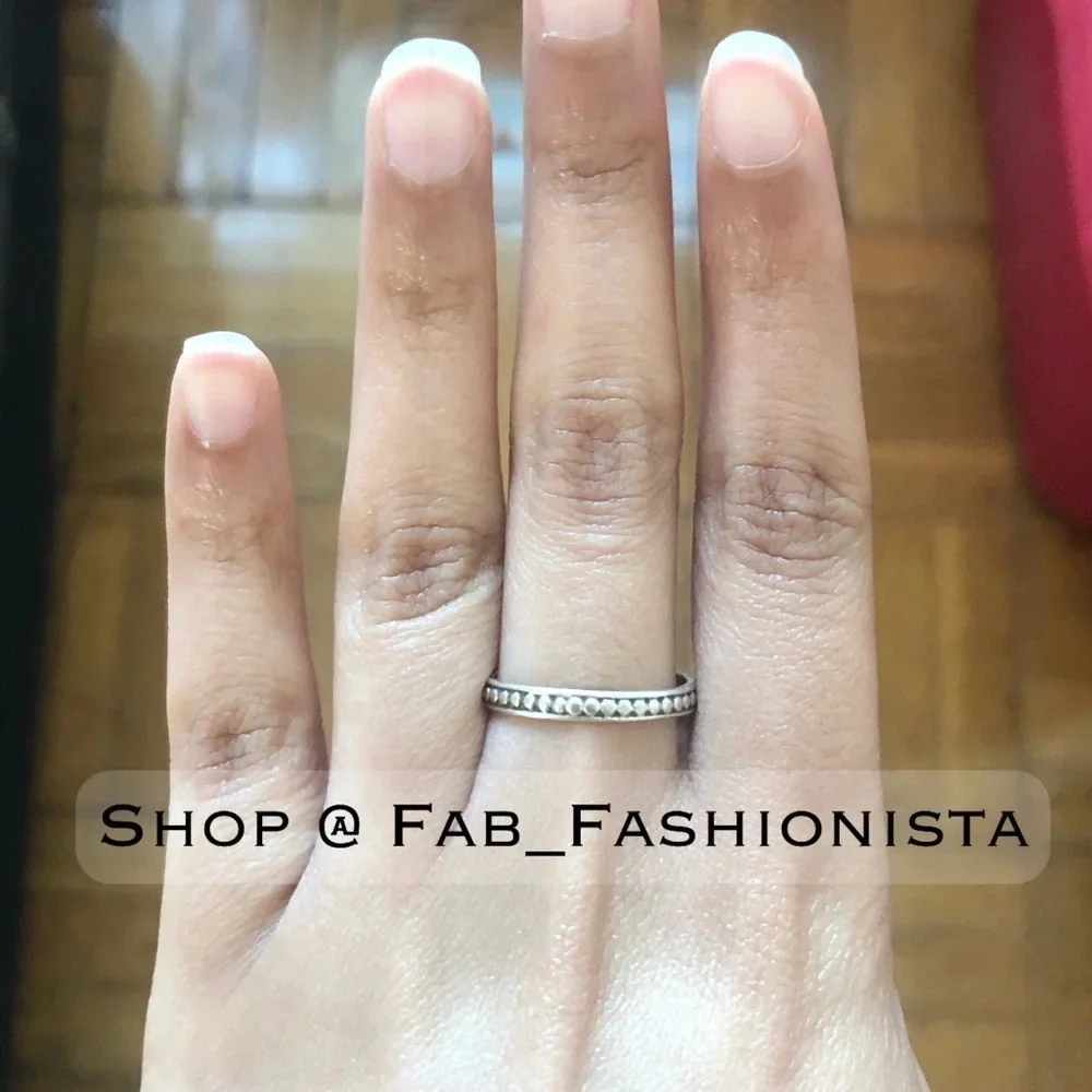 Sterling Silver Beaded Ring size 7.5